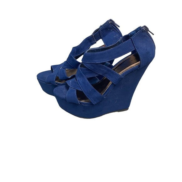 Madden Girl Women's Blue Wikke Platform Wedge - Picture 3 of 7